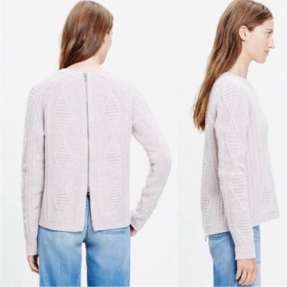 Madewell L Merino Wool Back Zip Palisade Sweater - Picture 1 of 7